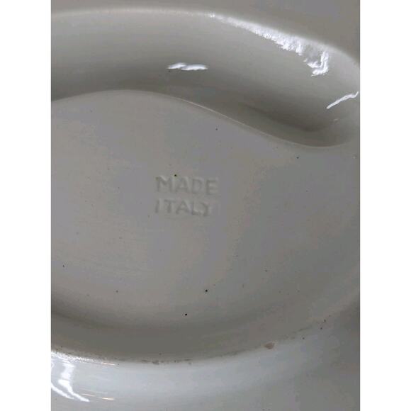 Italian Porcelain Circular Divided Serving Platter Hand Painted Fruit Signed - Picture 6 of 16